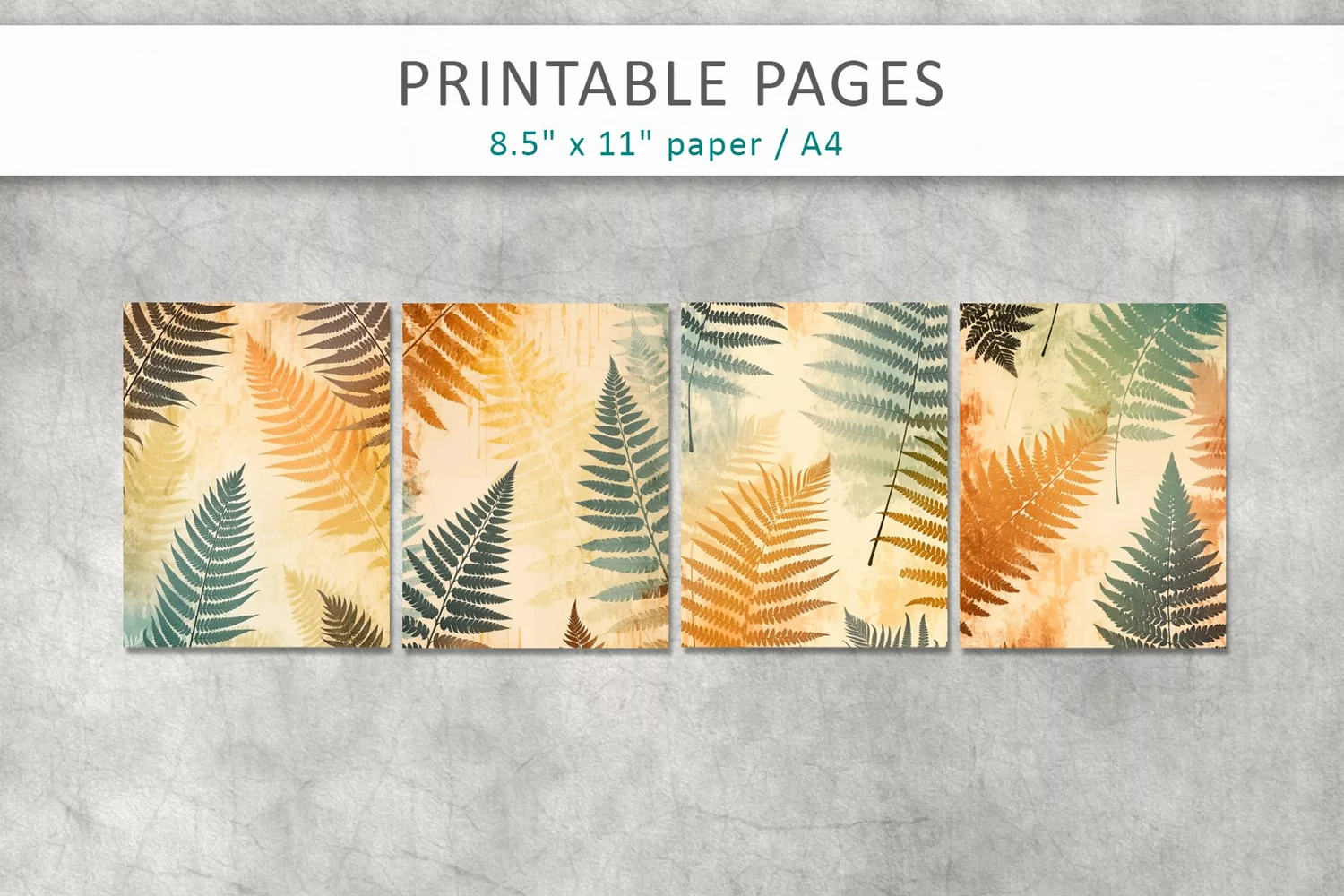 ferns old paper sheets, scrapbook paper product image 1