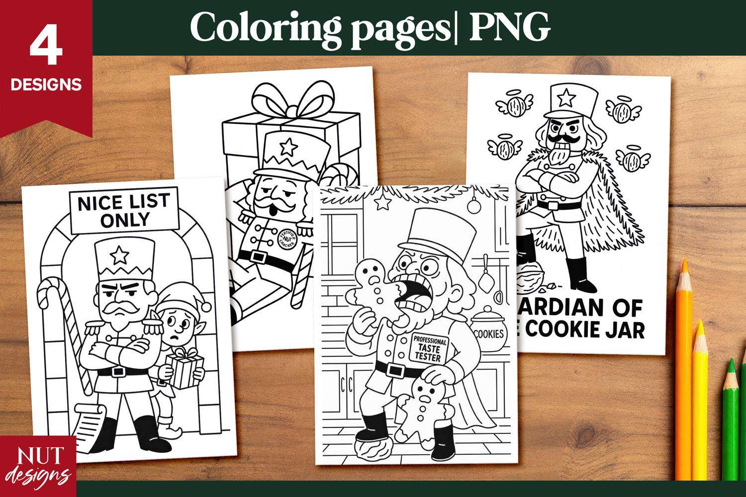 Funny Nutcracker Christmas Coloring Pages for Kids product image 1