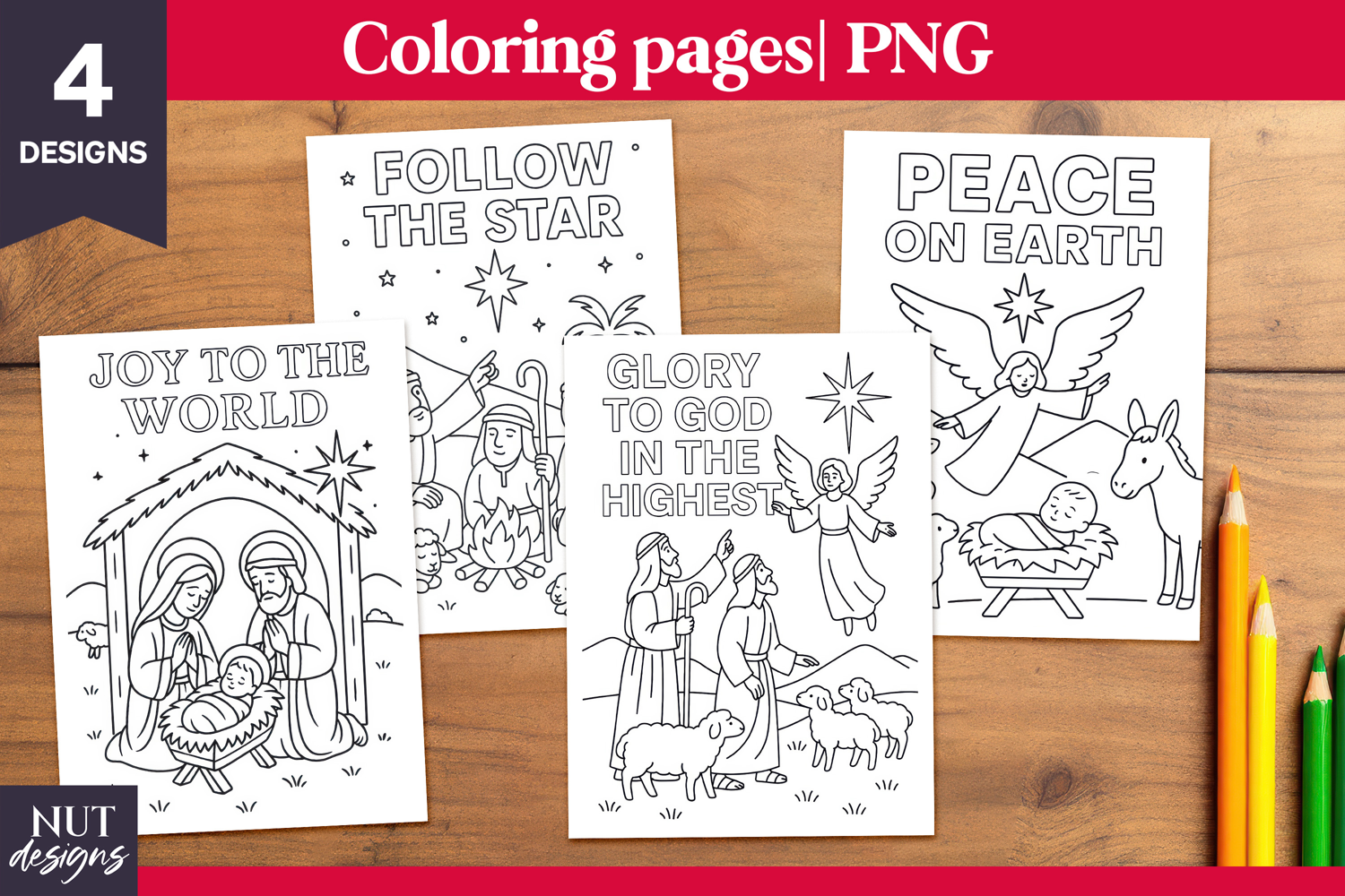 Christmas Coloring pages Christian Christmas printable product image 1