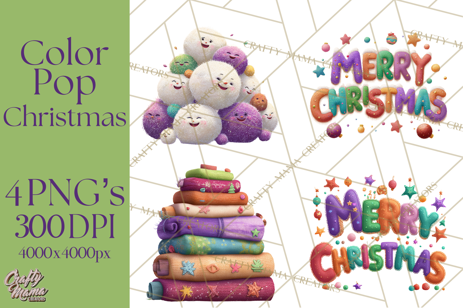 Christmas Clipart PNG, Bold Holiday Characters & Decor product image 1