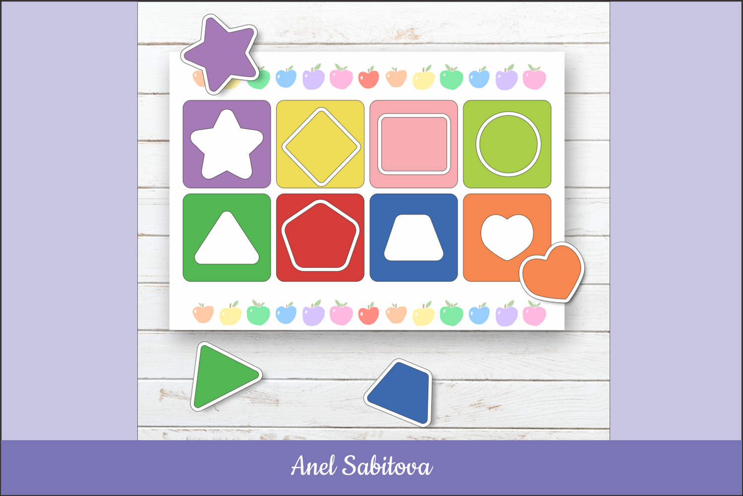 Printable Color Shape Matching Worksheet product image 1