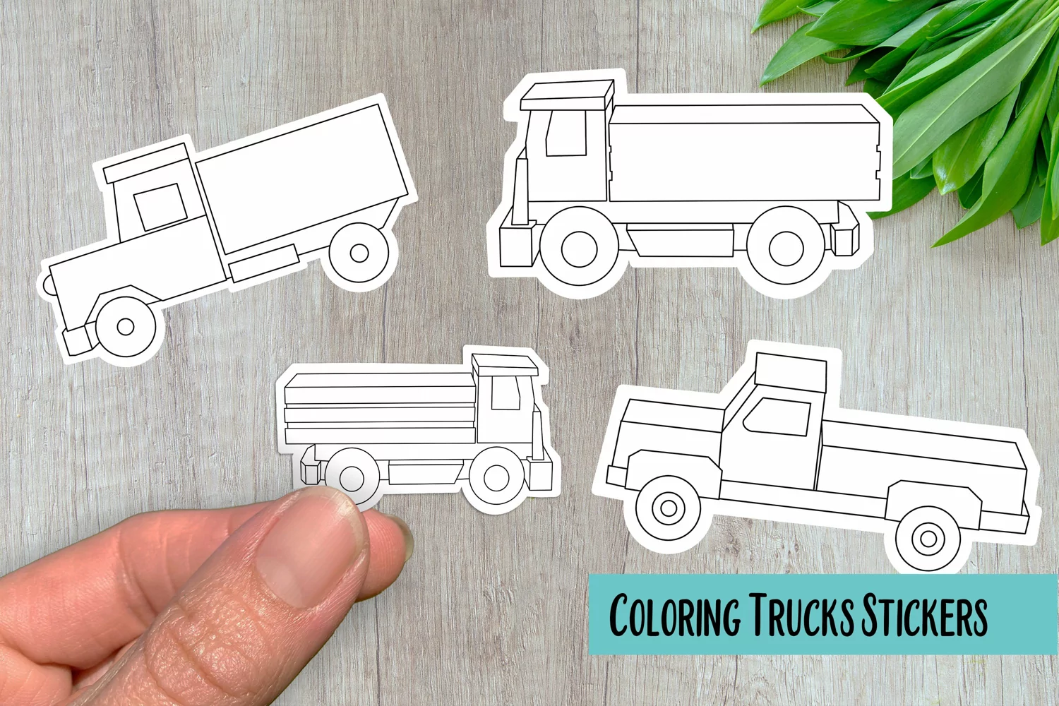 Coloring Trucks PNG Sticker Pack product image 1