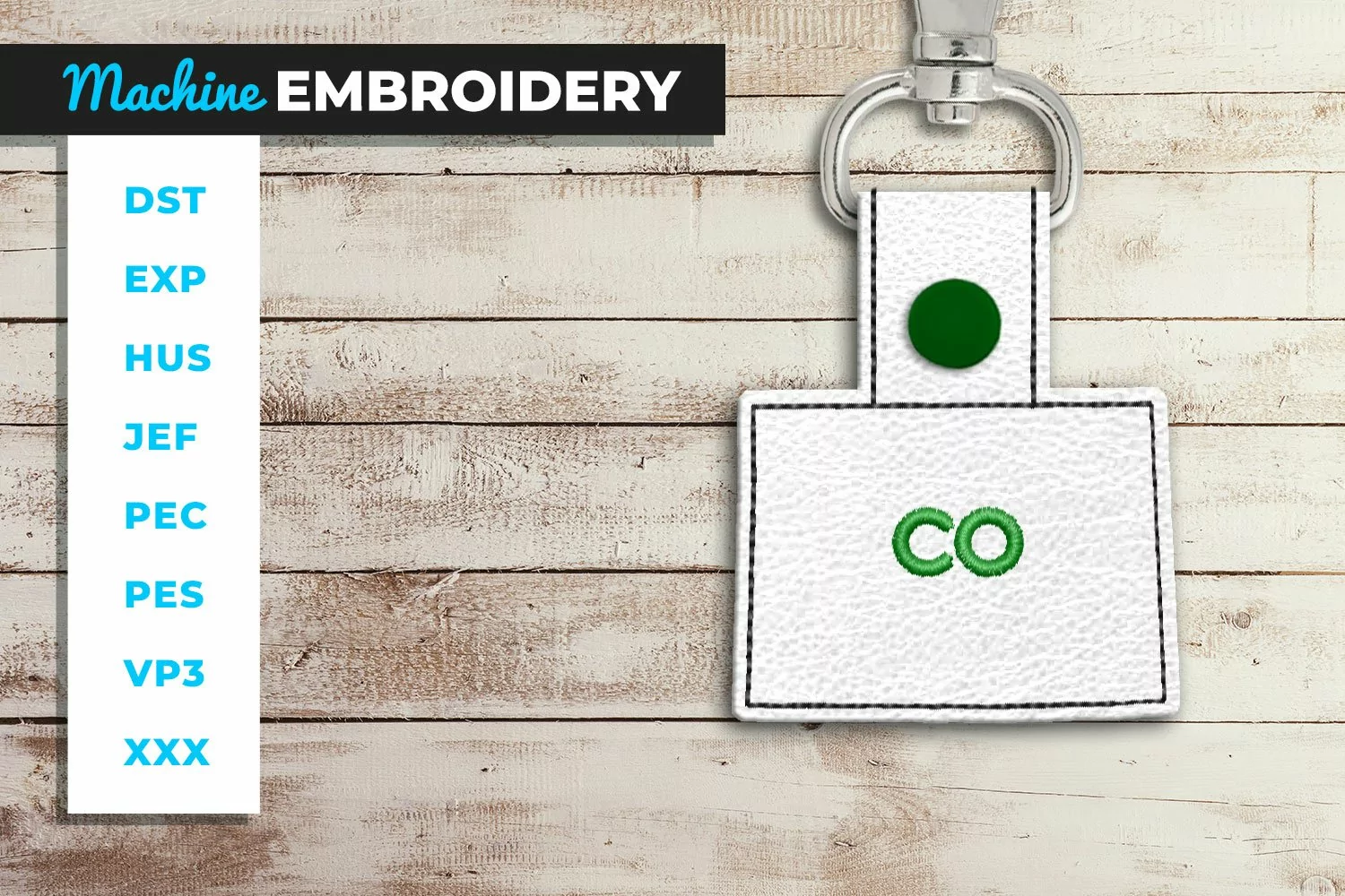 Colorado State Shaped Key Fob - ITH Embroidery Project product image 1