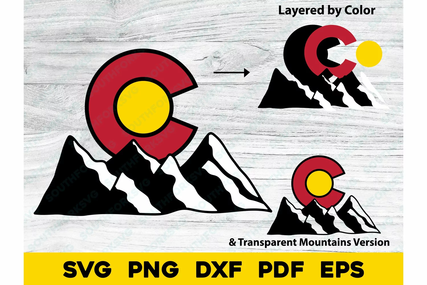 Colorado State Flag Mountains Design SVG PNG DXF EPS PDF product image 1