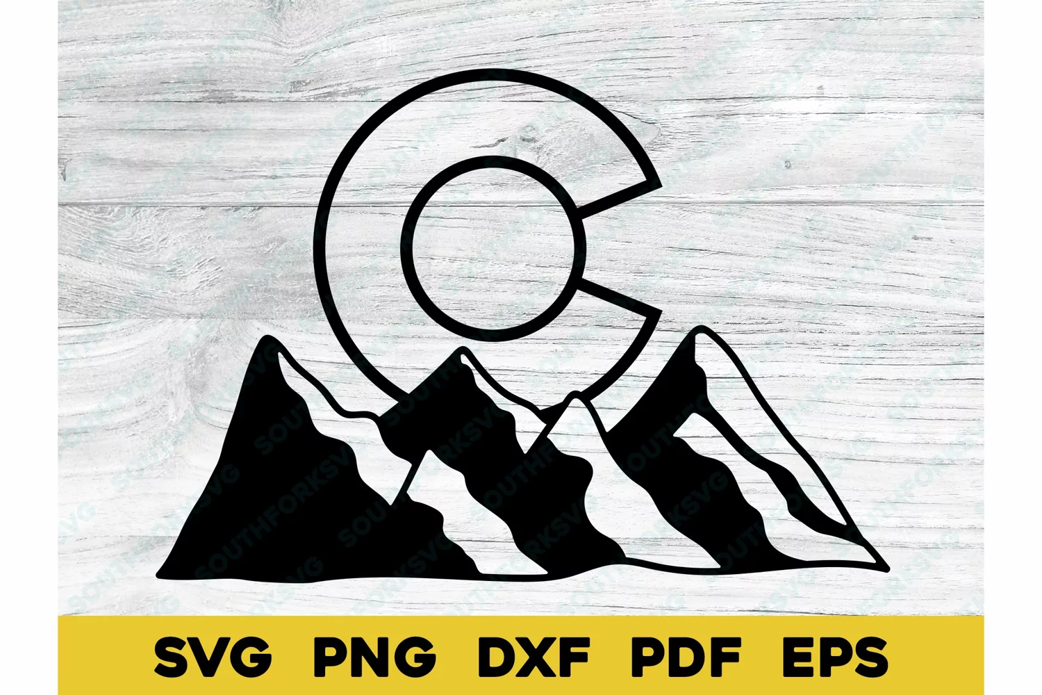 Colorado State Flag Mountains Design SVG PNG DXF EPS PDF product image 1