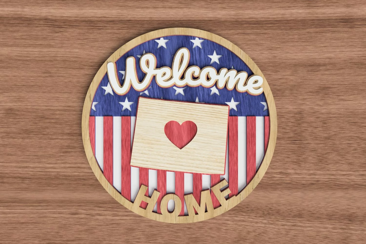 State Welcome Home Sign Laser Cut File - Colorado product image 1