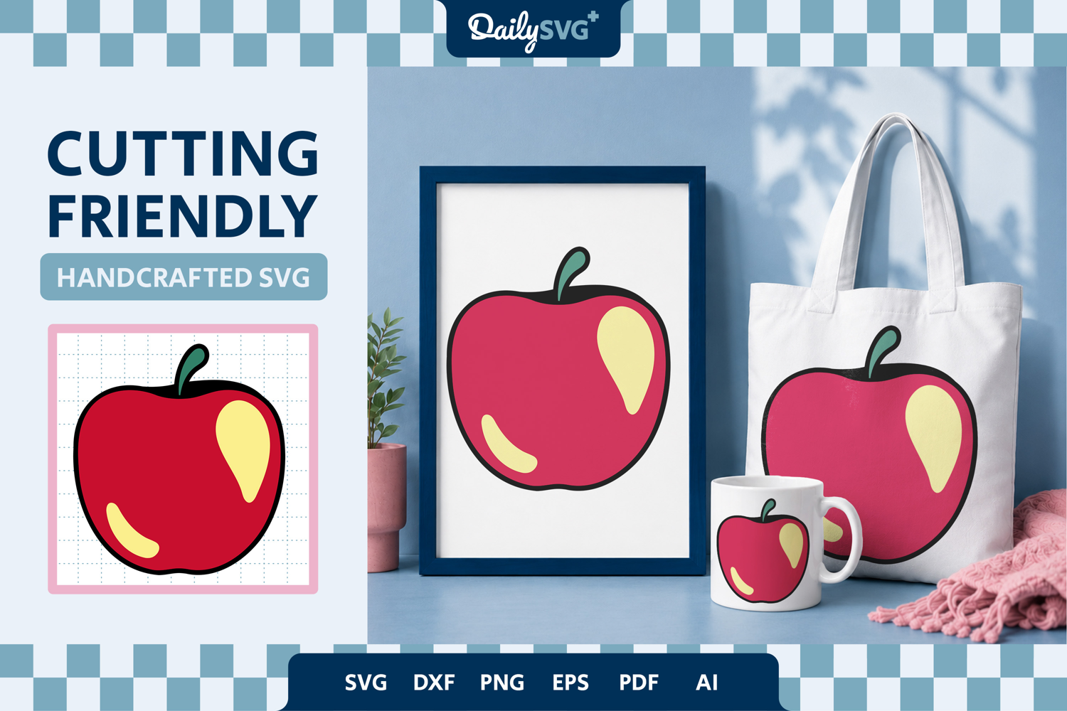 Apple Fruit SVG - Autumn Cut File product image 1