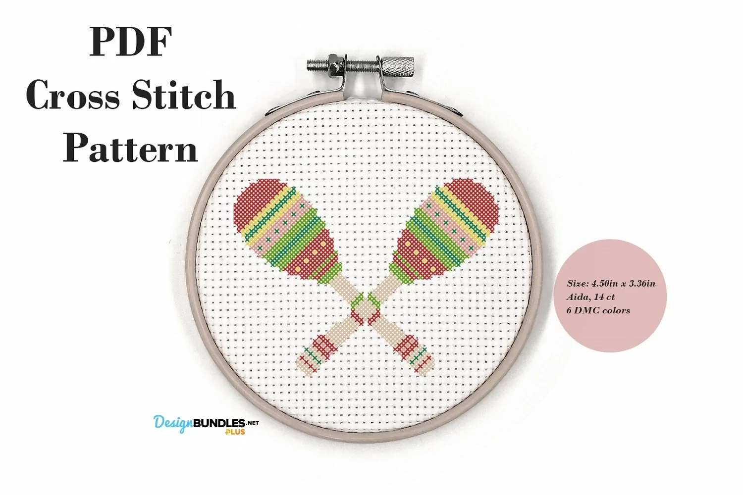 Colored Maracas Cross Stitch Pattern PDF File product image 1