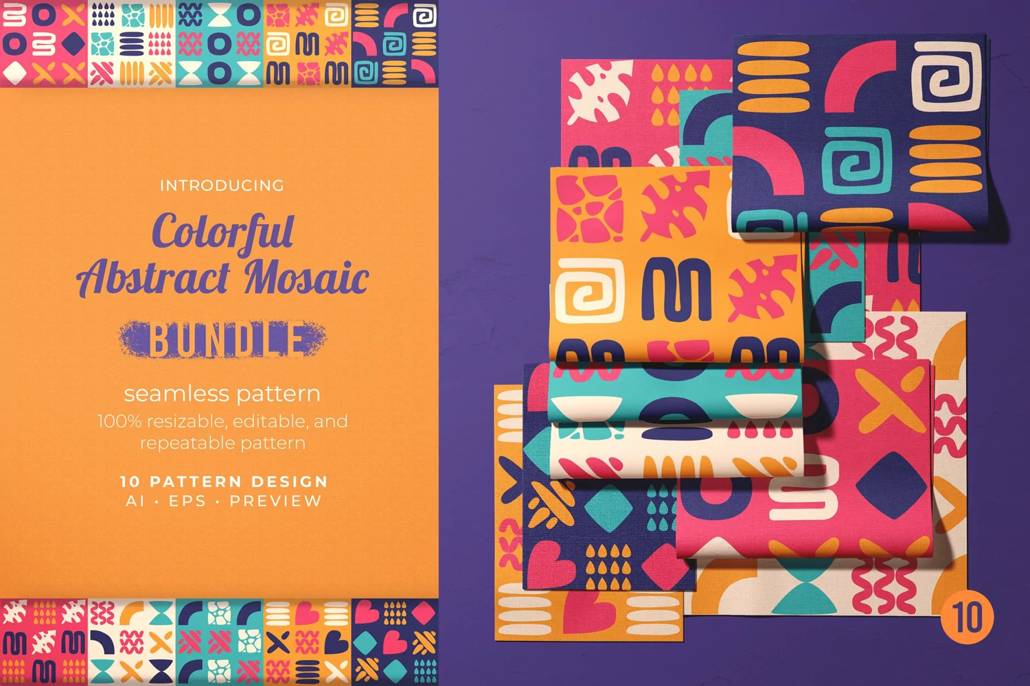Colorful Abstract Mosaic - Seamless Pattern product image 1