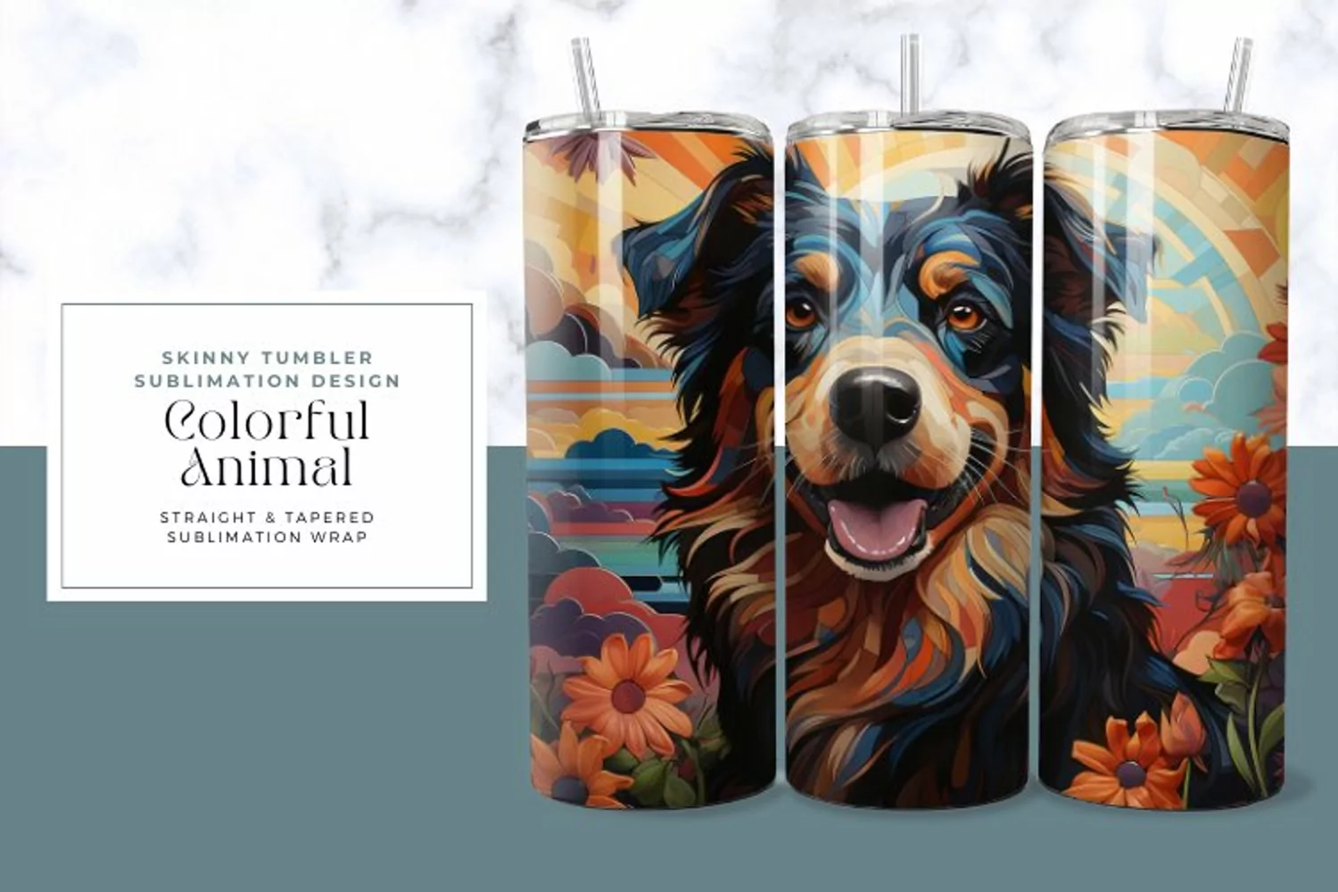 Colorful Animal Tumbler Wrap product image 1