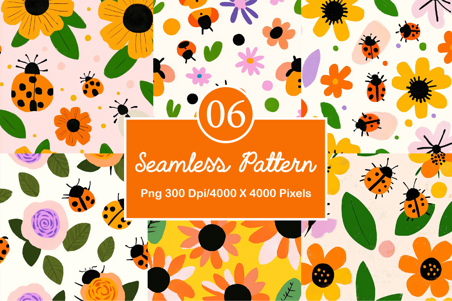 Colorful Backgrounds Ladybug Pattern product image 1