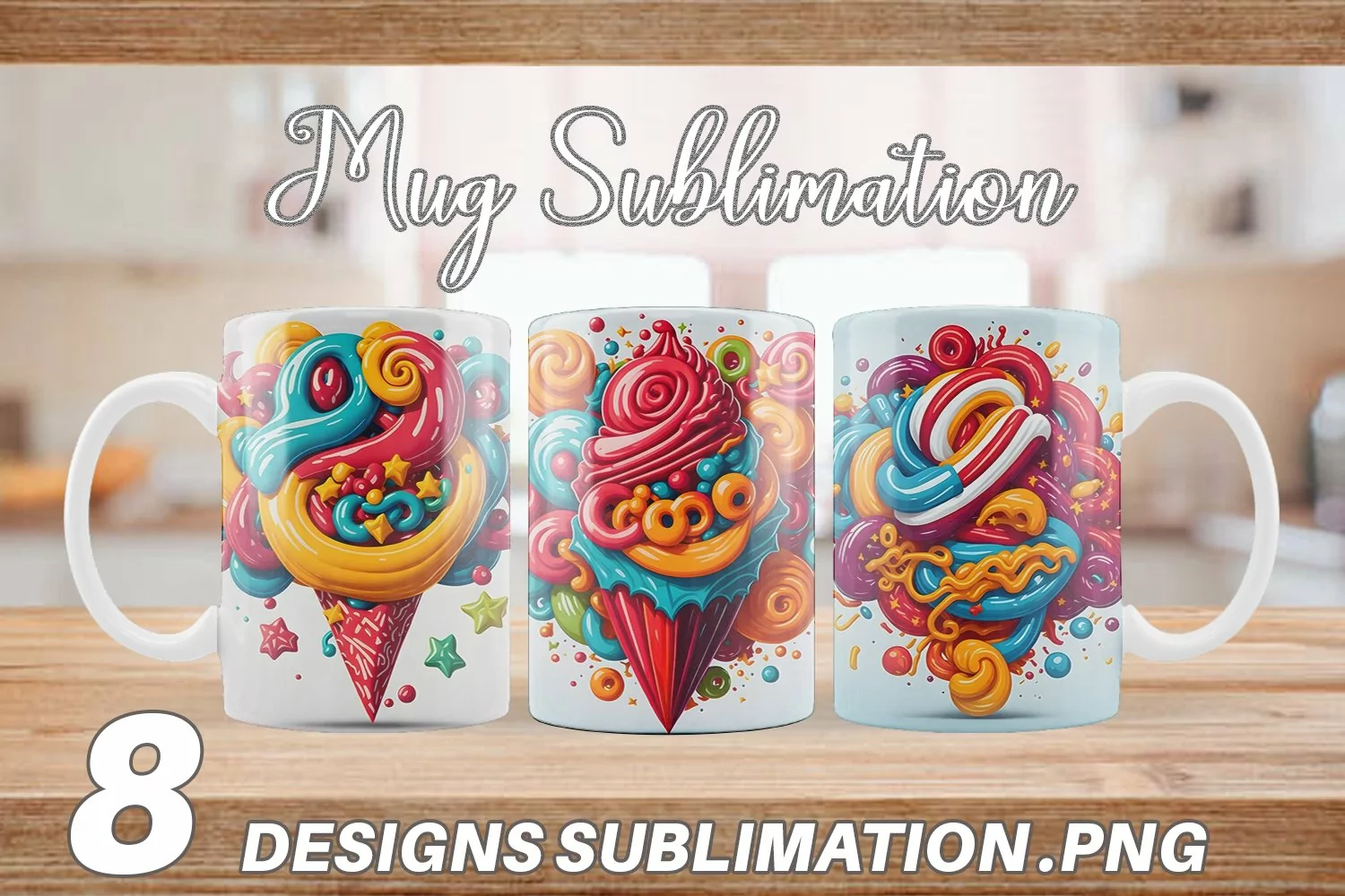 Colorful Candy Mug sublimation design product image 1