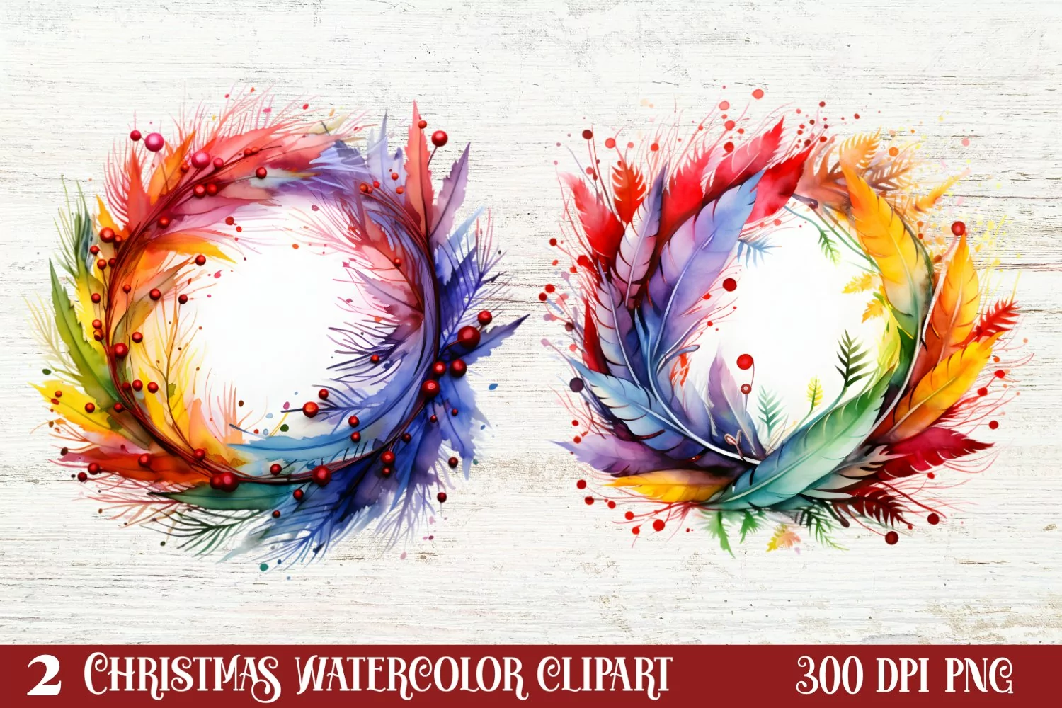 Colorful Christmas Collection Clipart Sublimation product image 1
