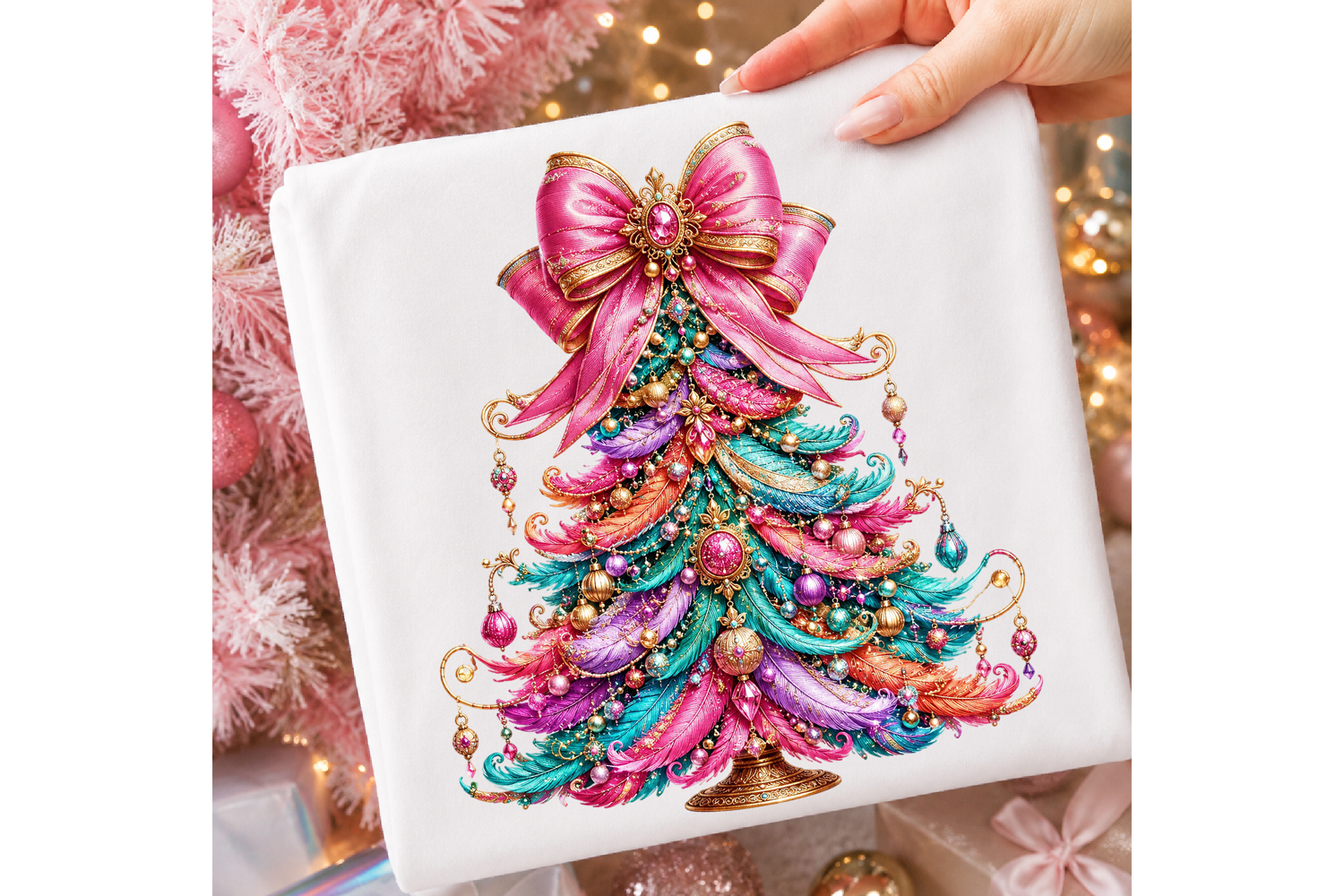 Colorful Christmas tree clipart product image 1