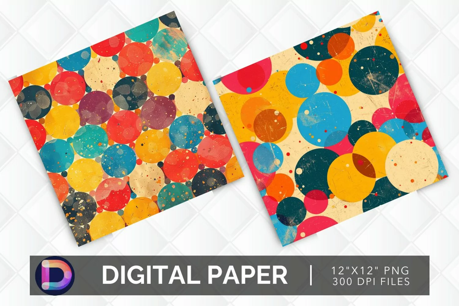 Colorful Circle Digital Paper product image 1