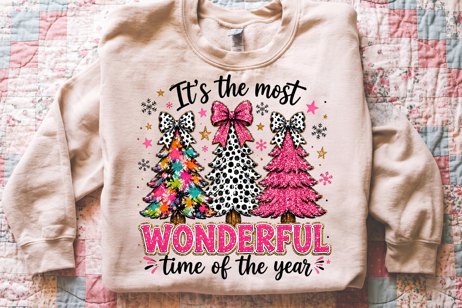 Colorful Coquette Glitter Christmas Tree Png, Christmas Tree product image 1