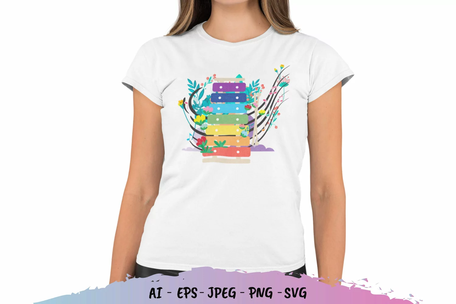 Colorful Decorative Floral Music Key Note - Xylophone product image 1