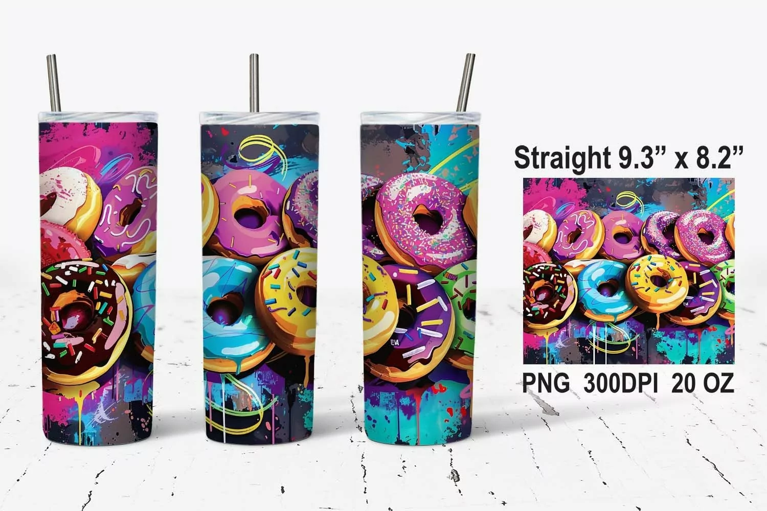 Colorful Donuts Tumbler Wrap, Donuts Tumbler Wrap product image 1