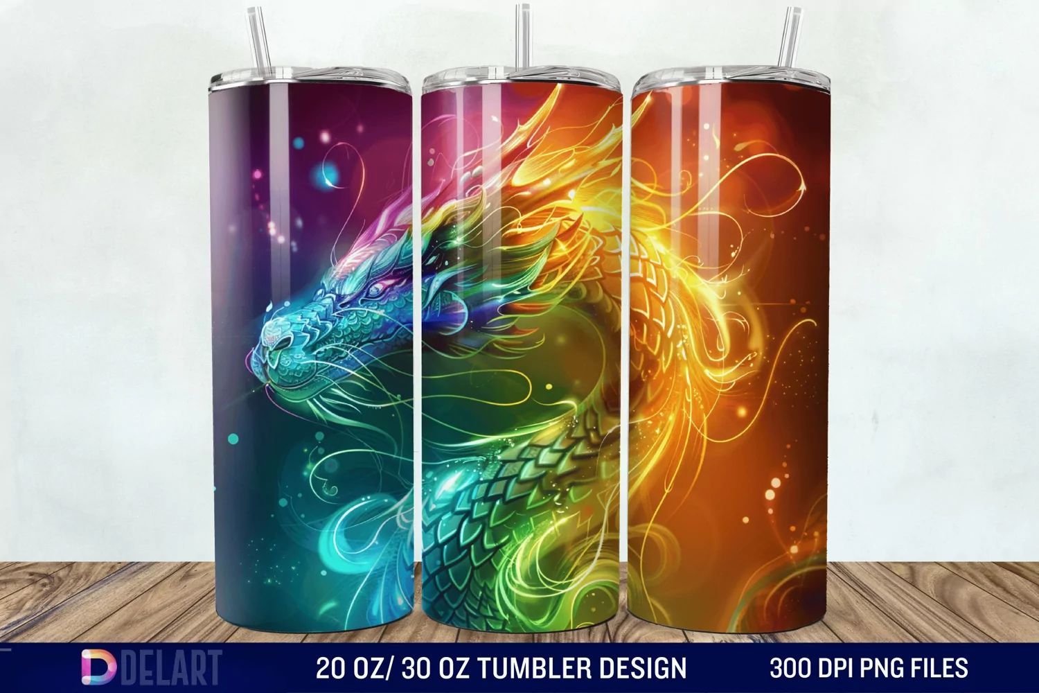 Colorful Dragon Tumbler Wrap product image 1