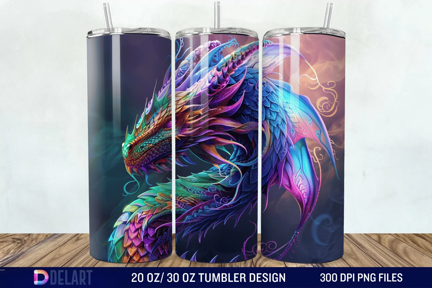 Colorful Dragon Tumbler Wrap product image 1