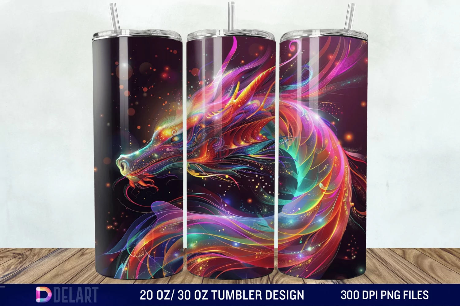 Colorful Dragon Tumbler Wrap product image 1