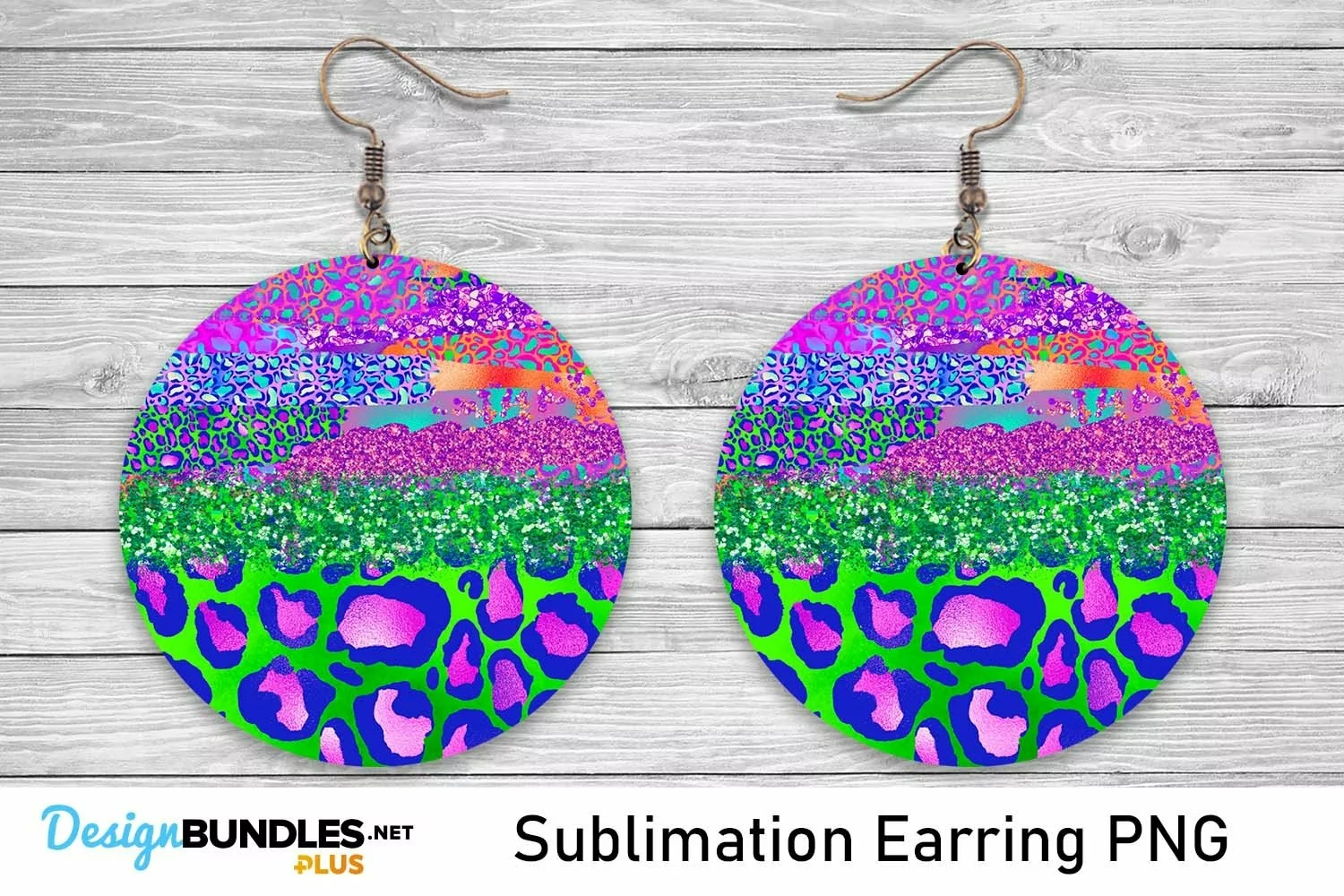 Sublimation Green Leopard Earrings - Sublimation Earring product image 1