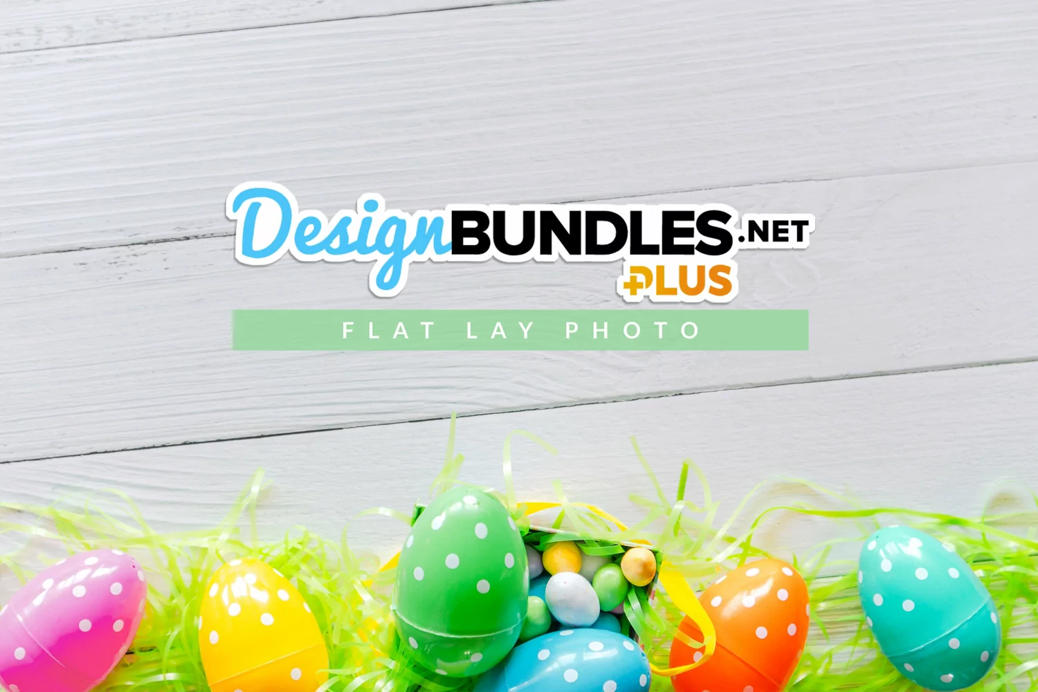 Colorful Easter Eggs | Spring Flat Lay Photo product image 1
