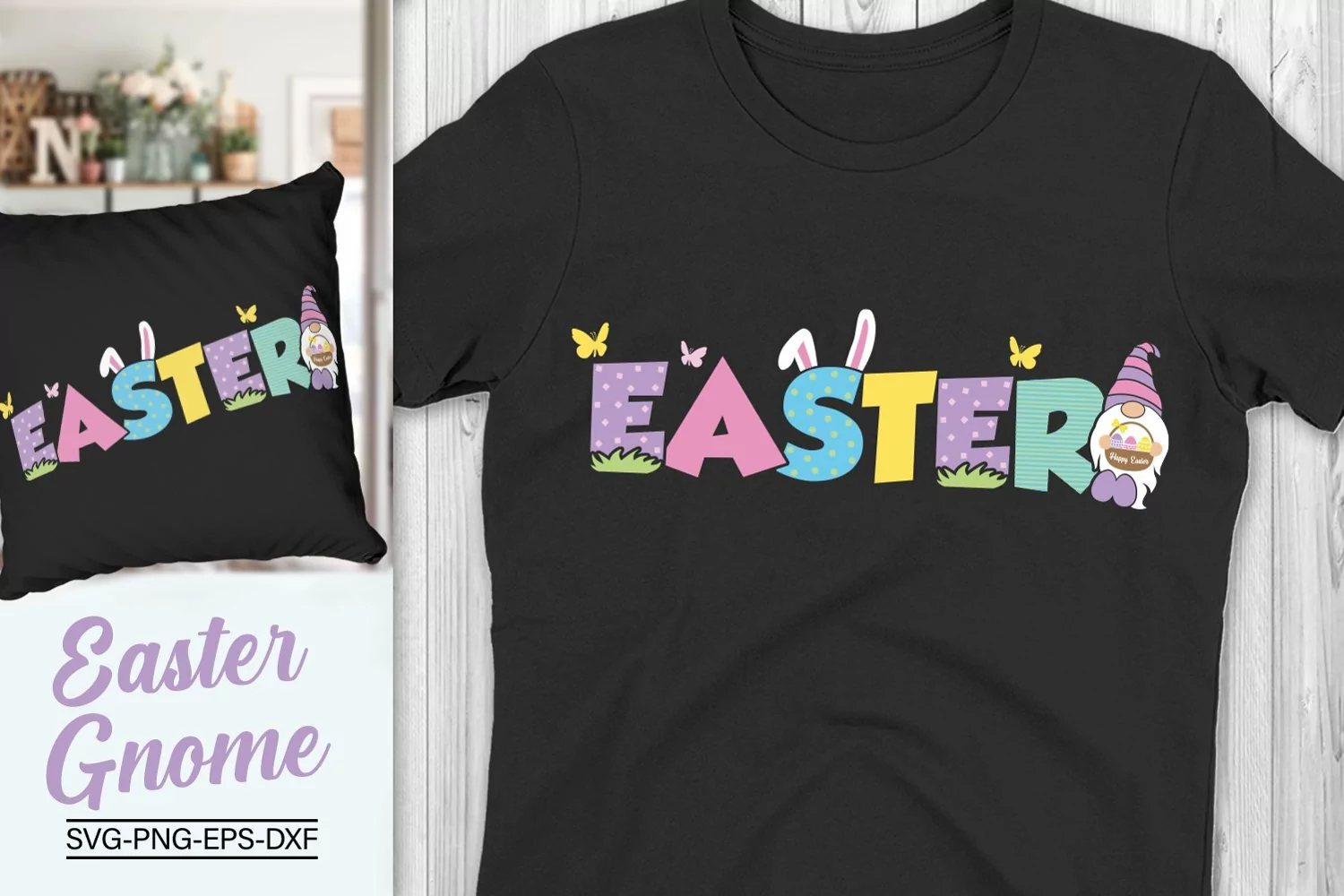 Colorful Easter Svg, Easter Gnome Svg, Easter Svg product image 1