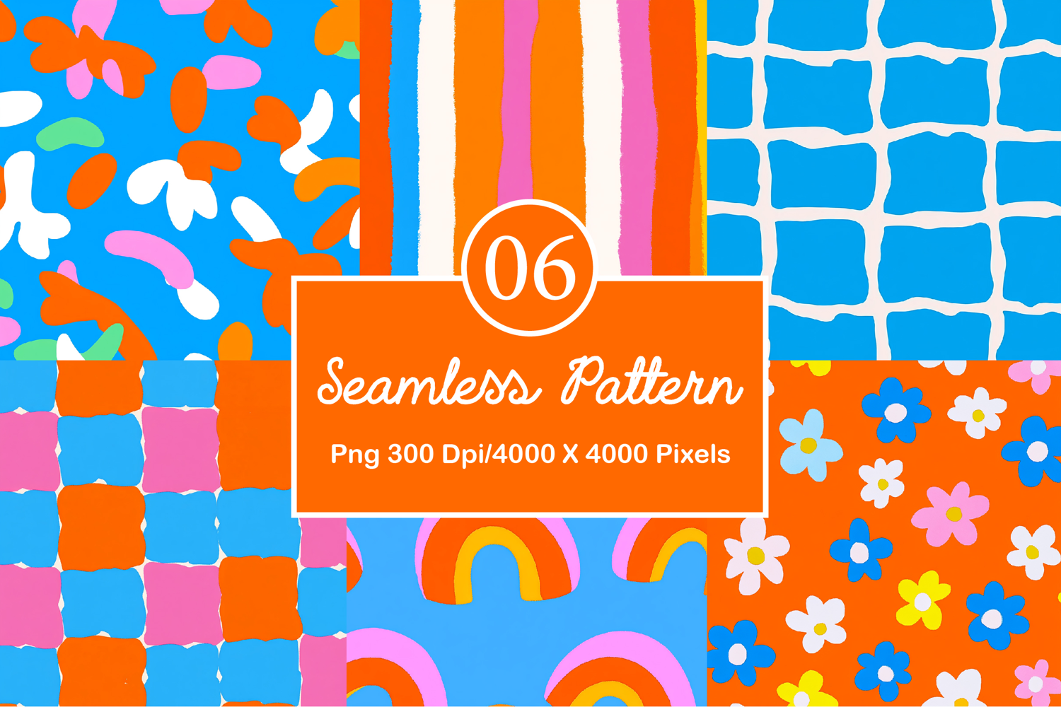 Colorful Floral Digital Paper product image 1