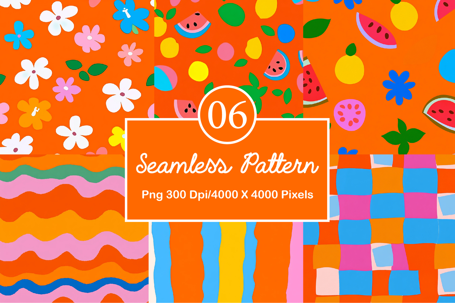 Colorful Floral Digital Paper product image 1