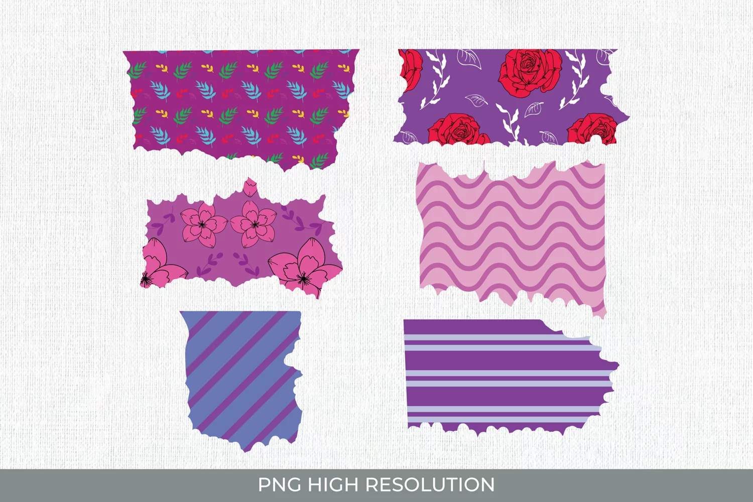 Colorful Floral Pattern Torn Paper product image 1