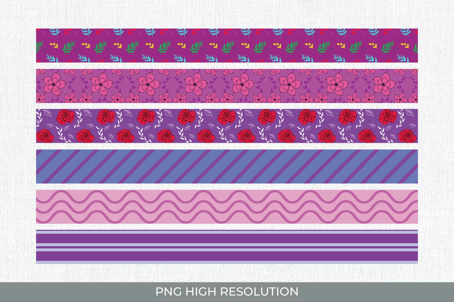 Colorful Floral Seamless Stripe product image 1