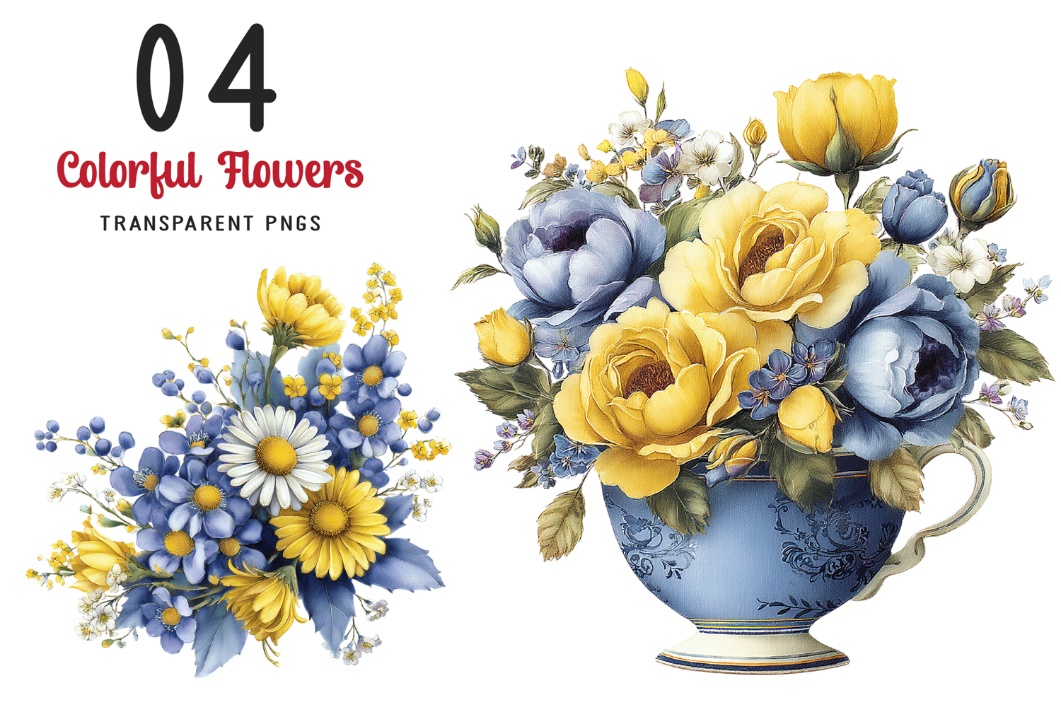 Colorful Flowers Arrangements Clipart product image 1
