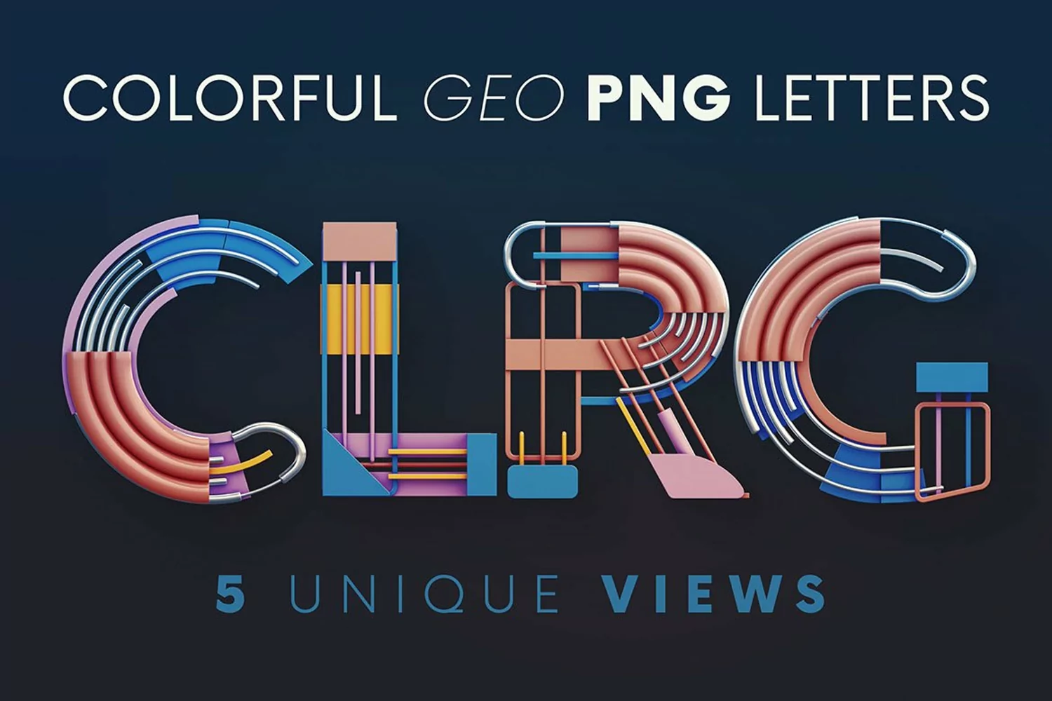 Colorful Geo 3D Lettering product image 1