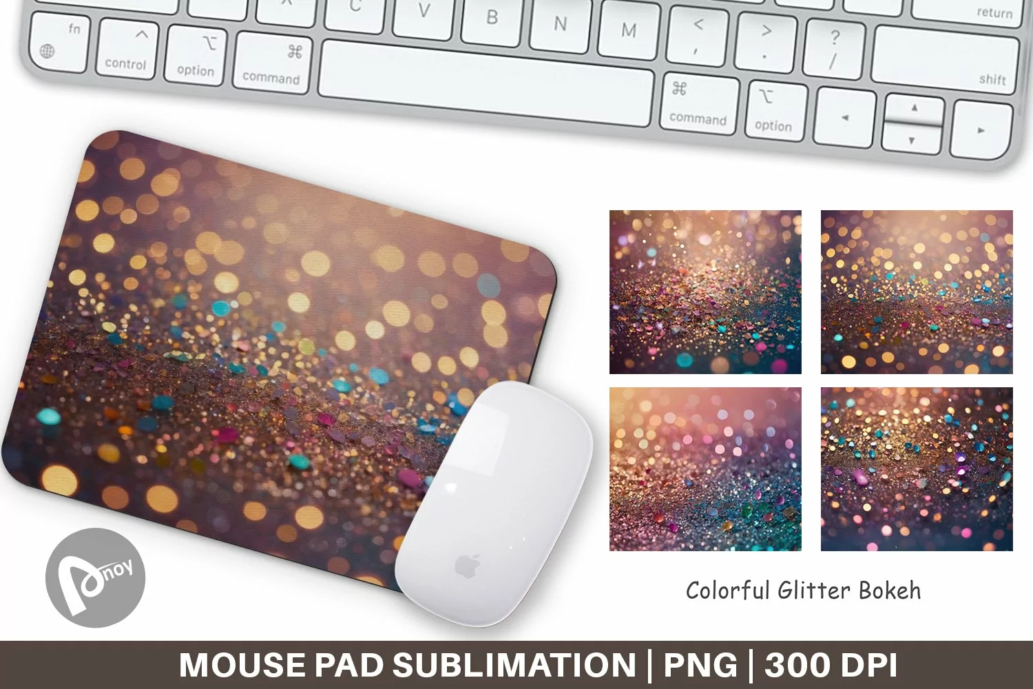 Mouse Pad Colorful Glitter Bokeh product image 1