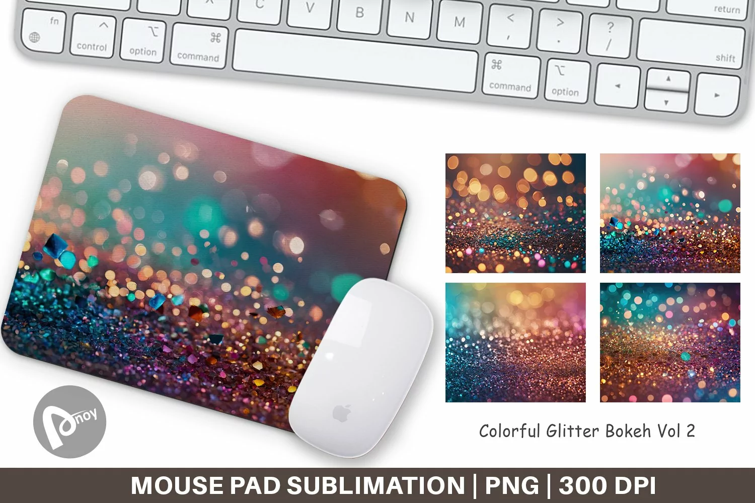 Mouse Pad Colorful Glitter Bokeh product image 1