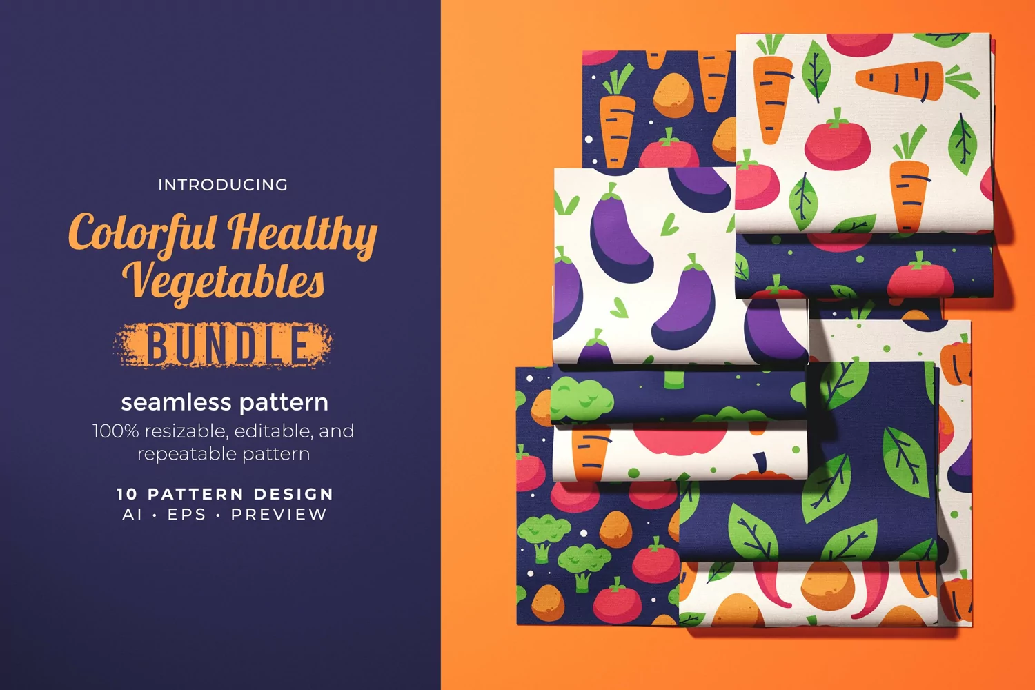 Colorful Healthy Vegetables - Seamless Pattern product image 1