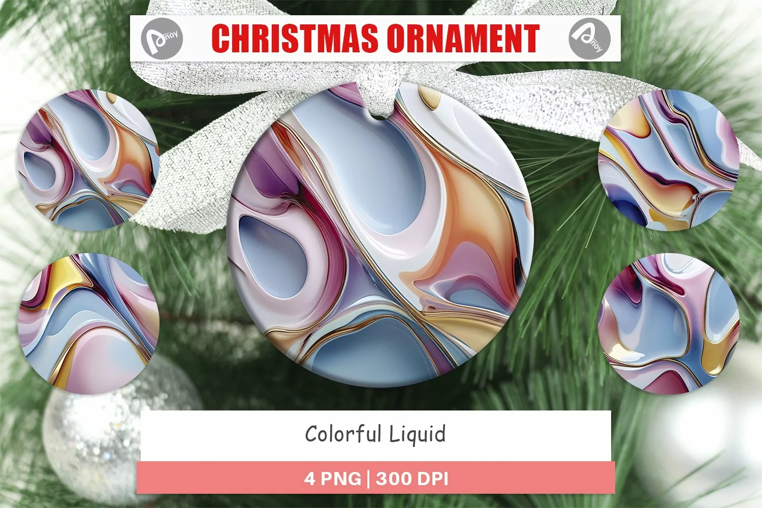Christmas Ornaments Colorful Liquid product image 1