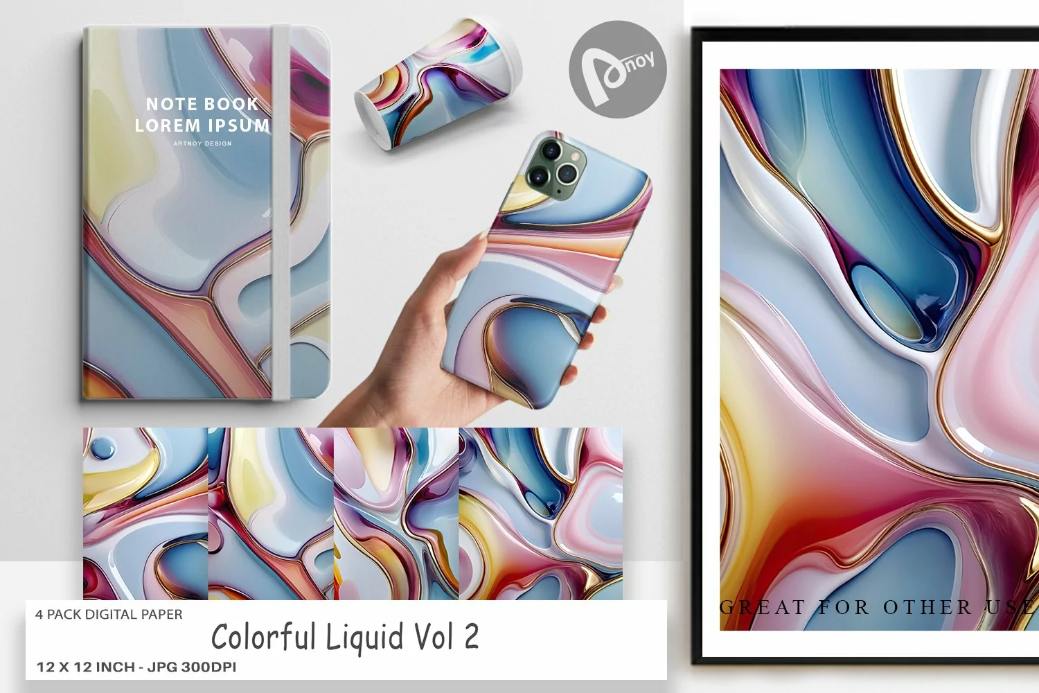 Digital Paper Colorful Liquid product image 1