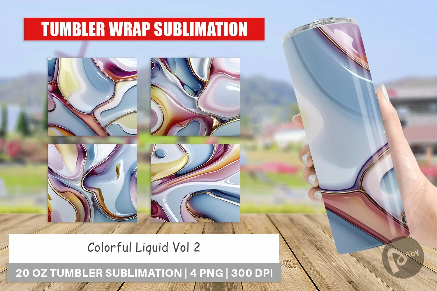 Tumbler Wrap Colorful Liquid product image 1