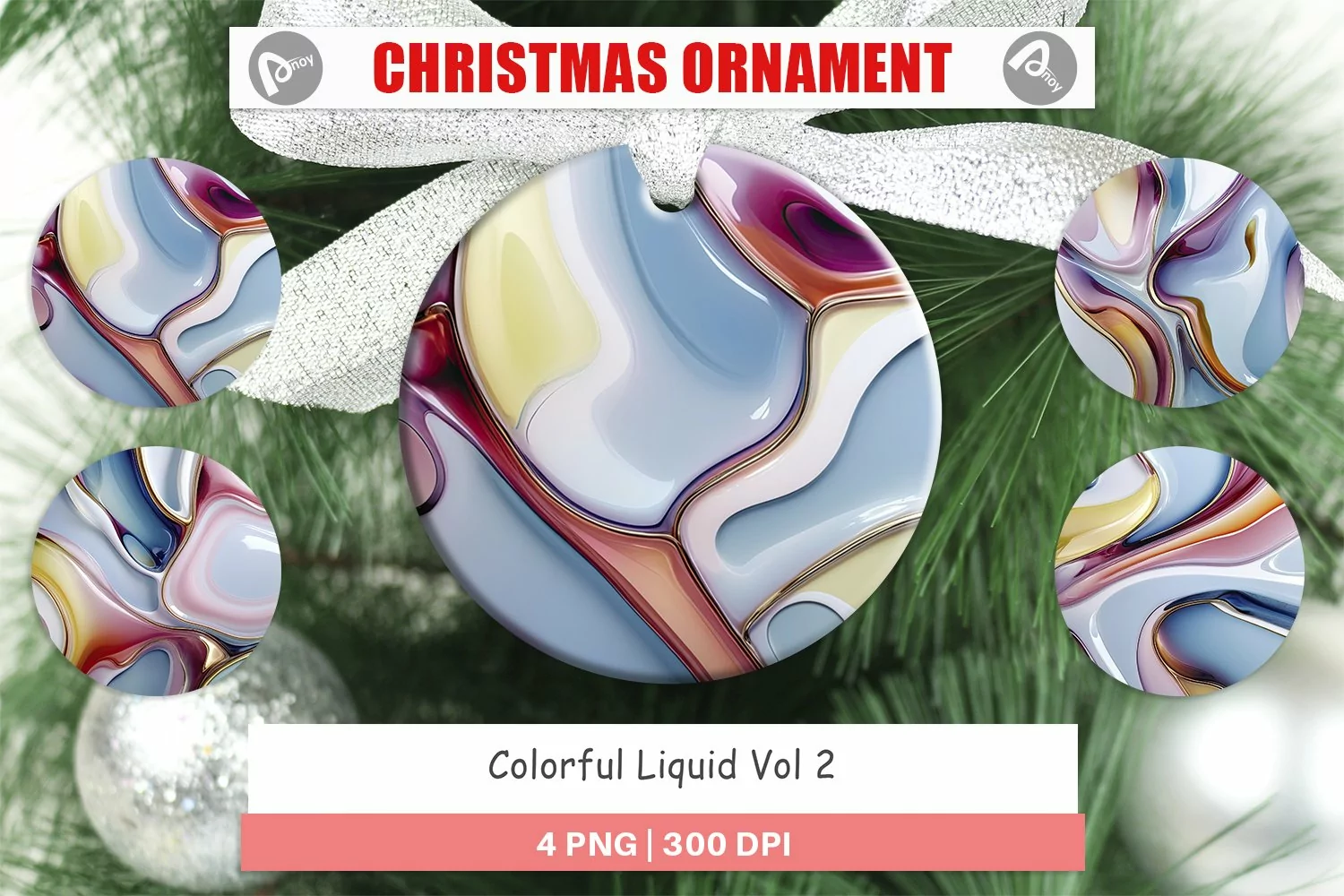 Christmas Ornaments Colorful Liquid product image 1