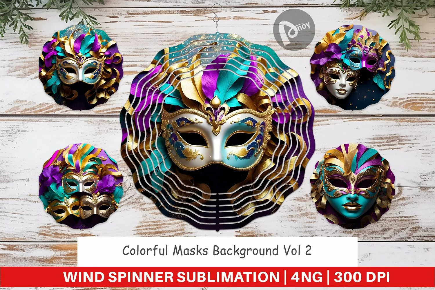 Wind Spinner Mardi Gras Masks product image 1