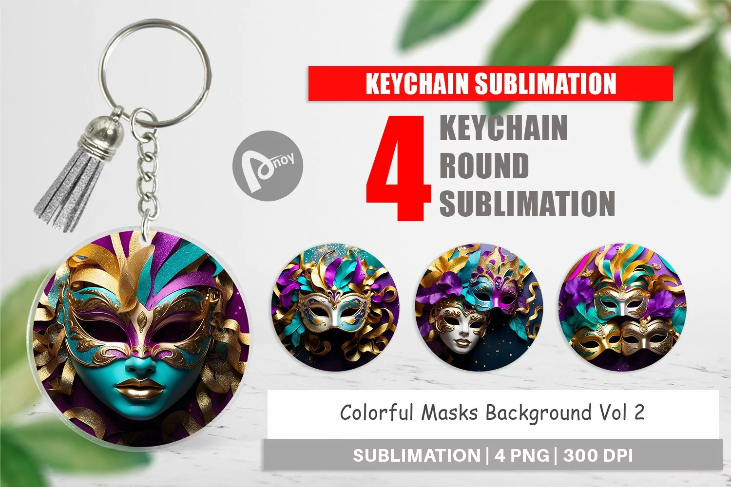Keychain Mardi Gras Masks product image 1