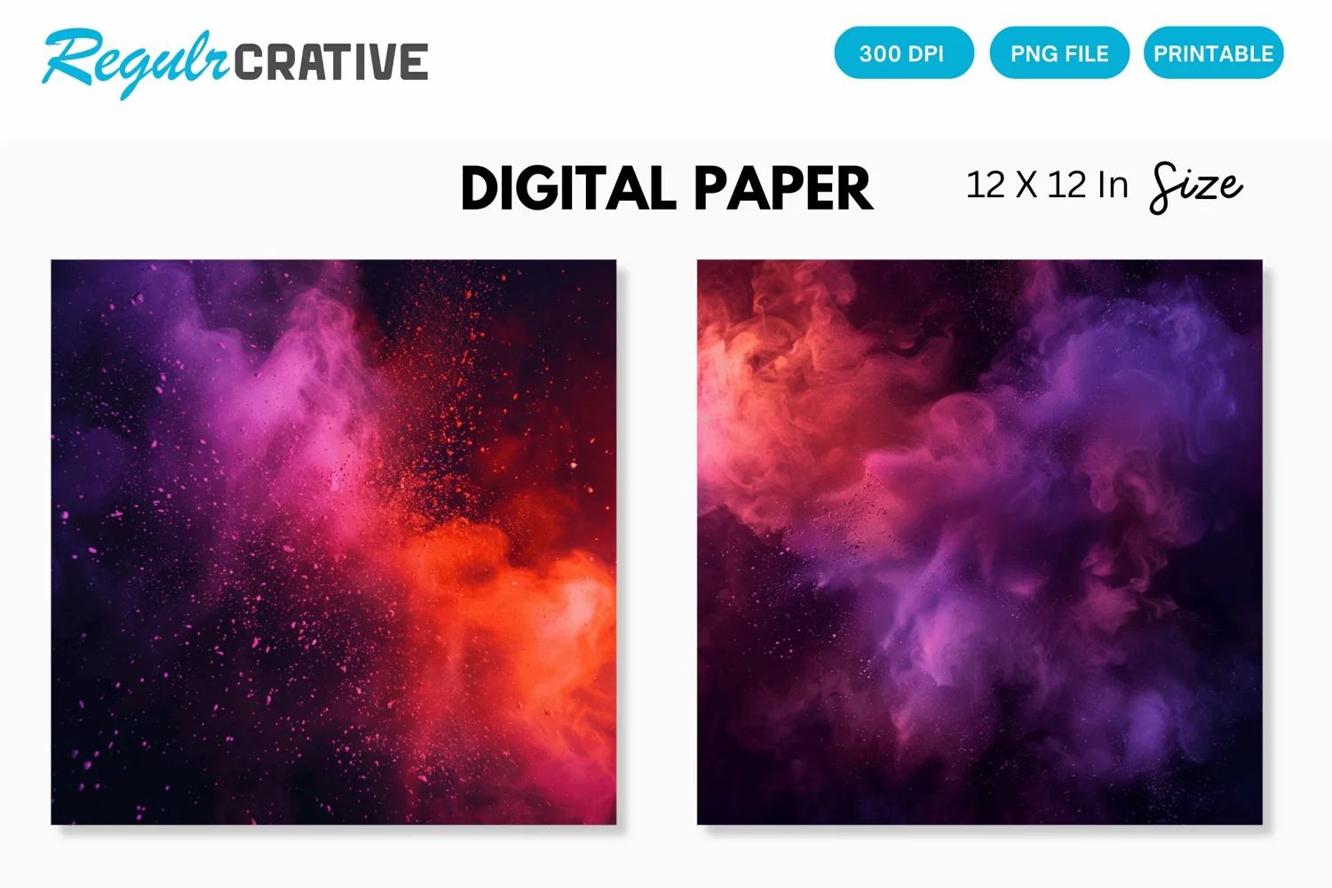 Colorful Neon Powder Texture Digital Paper product image 1
