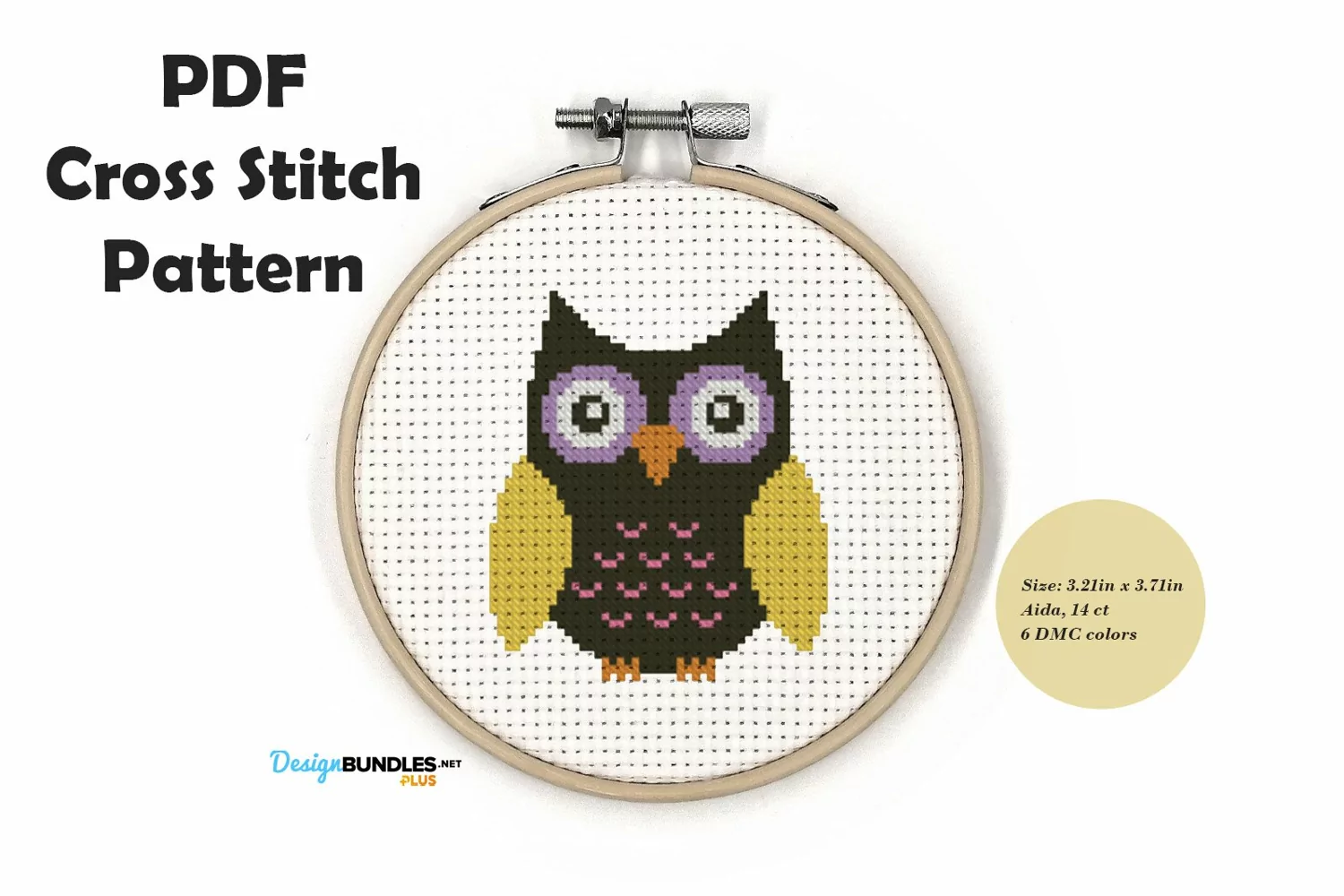 Colorful Owl Cross Stitch Pattern PDF File product image 1