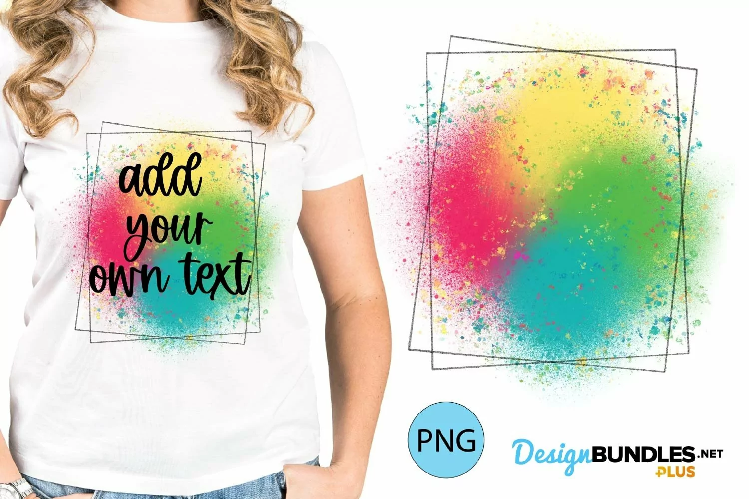 Colorful Paint Splash Background Sublimation Design on white background