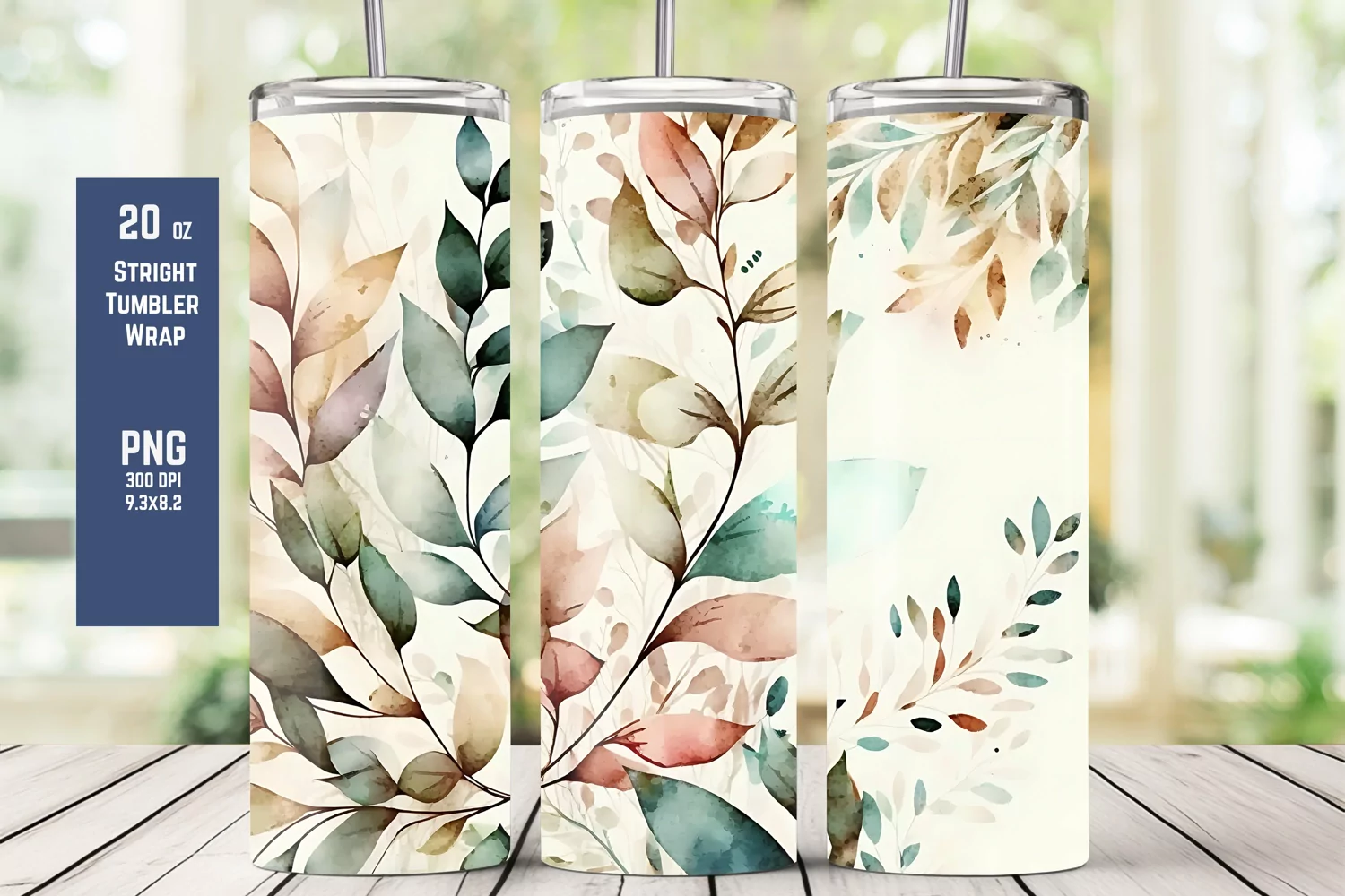 Colorful Floral Pattern Tumbler Wrap for Sublimation T3 product image 1