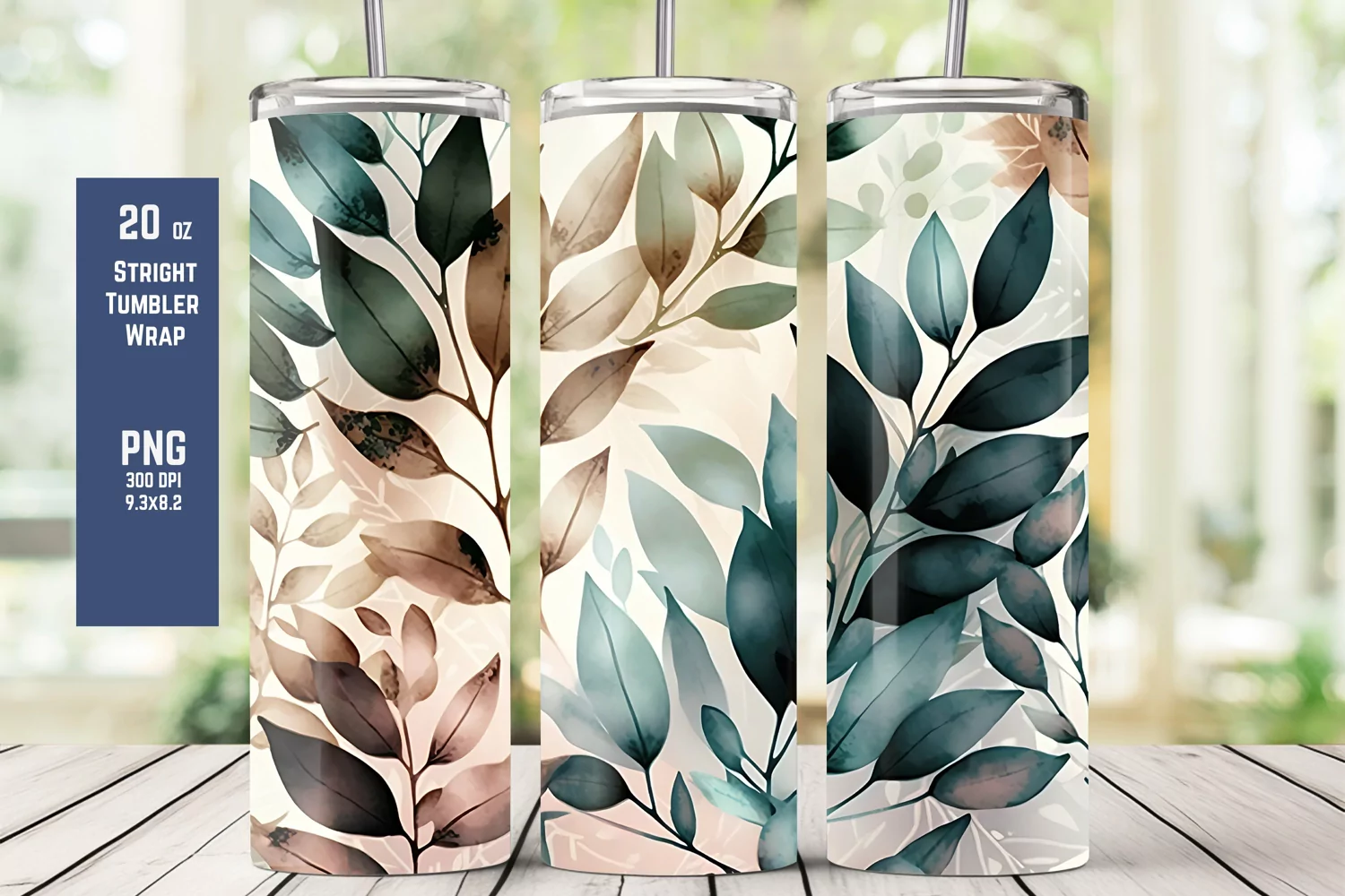 Colorful Floral Pattern Tumbler Wrap for Sublimation T6 product image 1