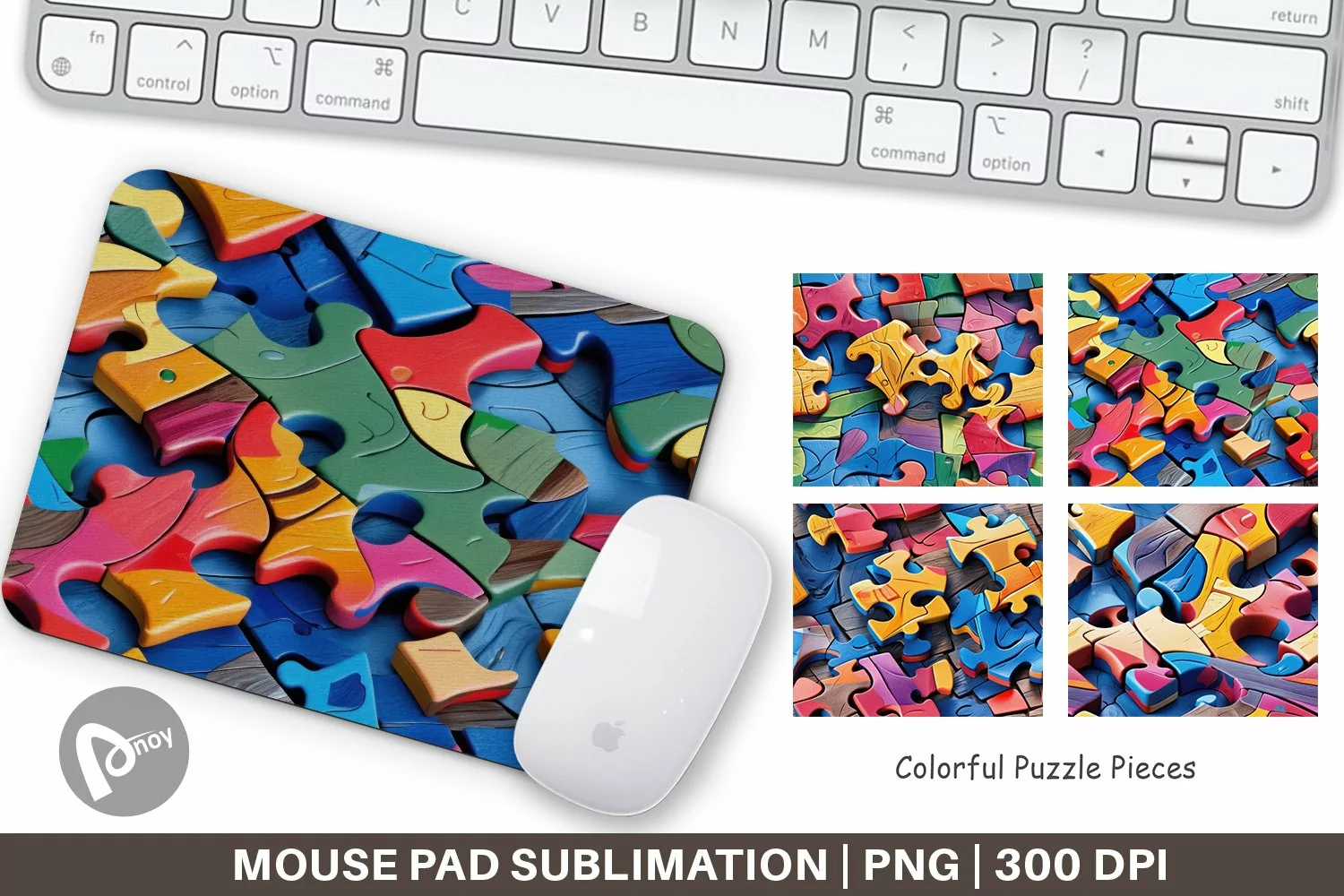 Mouse Pad Colorful Puzzles Pattern product image 1