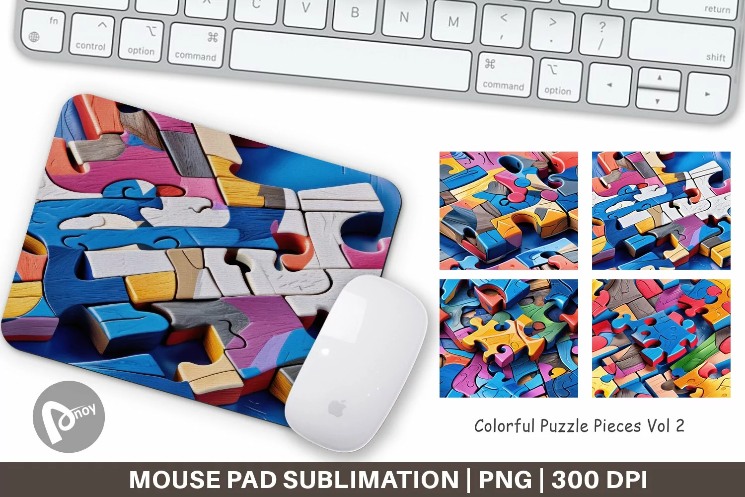 Mouse Pad Colorful Puzzles Pattern product image 1